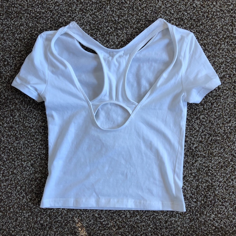Cheap monday white racerback design tee